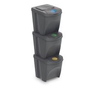 ZESTAW KOSZY DO SEGREGACJI ŚMIECI 3X25L SORTIBOX Szary