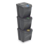 ZESTAW KOSZY DO SEGREGACJI ŚMIECI 3X25L SORTIBOX Szary
