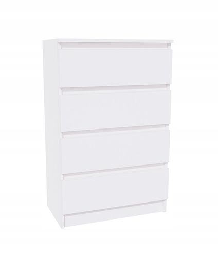 Komoda biała, 4 szuflady, szafka RTV, 60 cm, nowoczesna, salon, na Arena.pl