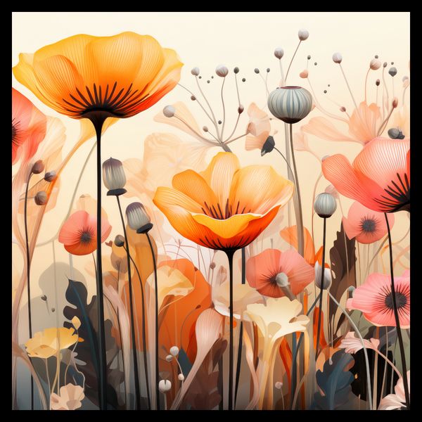 Plakat 50x50cm Taneczne Maki zdjęcie 2
