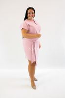 Elegancka sukienka z paskiem Camilla Pudrowy róż 38