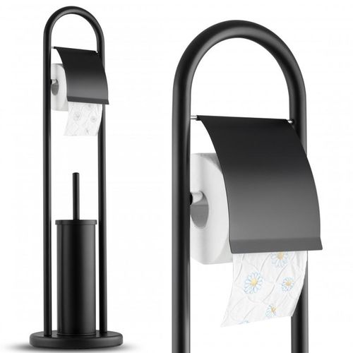 Zestaw łazienkowy stojak z uchwytem na papier i szczotką WC stojak na zapas na Arena.pl