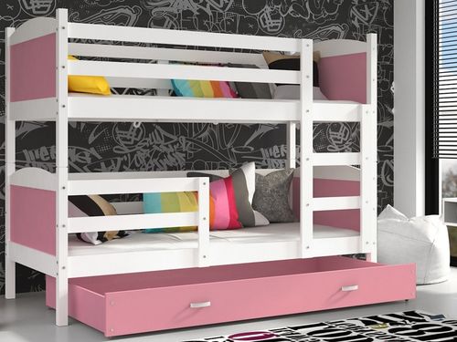 Łóżko MATEUSZ 2 białe Kolor - Błękit na Arena.pl