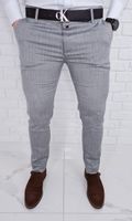 Eleganckie spodnie męskie w jodełkę szare 77 - 38