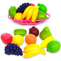 OWOCE W KOSZYKU PLASTIKOWE DO ZABAWY AKCESORIA