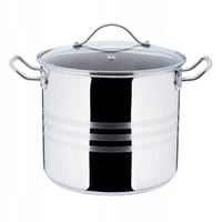 GARNEK INDUKCJA GAZ Z POKRYWĄ DUŻY ZE STALI NIERDZEWNEJ 30cm 16L WYSOKI