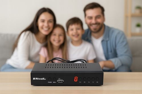 Dekoder DVB-T2 HEVC H.265 Riwall TVCONTROL Tuner TV Full HD HDMI USB na Arena.pl