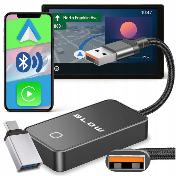 ADAPTER BEZPRZEWODOWY CARPLAY ANDROID AUTO WIFI BLUETOOTH + ADAPTER zdjęcie 1