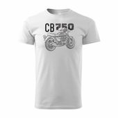 Koszulka motocyklowa z motocyklem Honda CB 750 męska biała REGULAR S