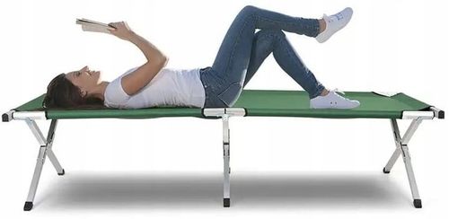 Działkowe Łóżko Polowe Turystyczne Leżak Leżanka XXL Odcień granatu TP190G na Arena.pl