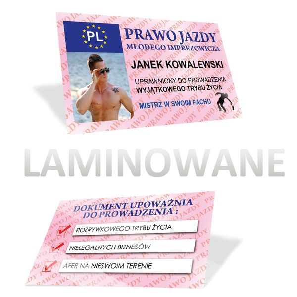 Prawo jazdy Młodego imprezowicza - oryginalny prezent zdjęcie 1