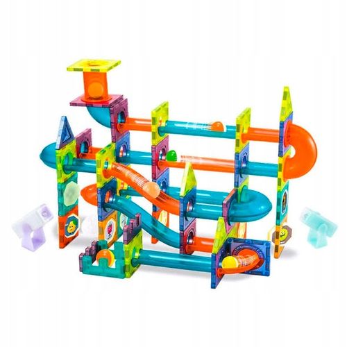 Klocki Magnetyczne Świecące Tor Kulkowy 110 Elementów Kulodrom na Arena.pl