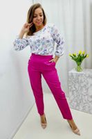 Bluzka Blue w margaretki Biało-fioletowa 38