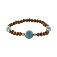 bransoletka z czekoladowych koralików z turkusami (b24/kor/318au)