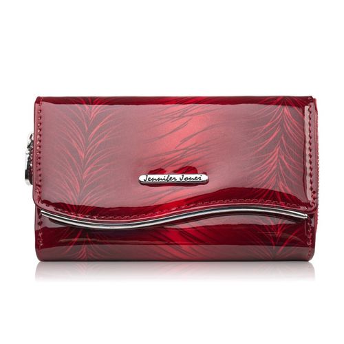 portfel damski skórzany lakierowany z roślinnym wzorem czerwony sp-24-rd na Arena.pl