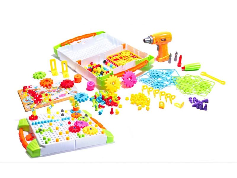 Puzzle Klocki w walizce 4w1 + wkrętarka 181 el. zdjęcie 13