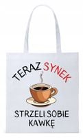 Dla Syna Syneczka Prezent Torba Eco Biała Shopper Z Nadrukiem Ze Zdjęciem