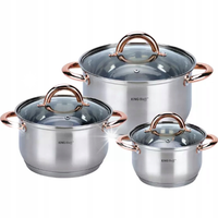 Garnki stalowe 6 ele. KINGHOFF Rosegold KH-1761