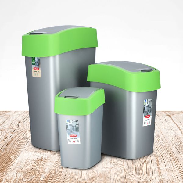 Curver Kosz Na Śmieci Pojemnik Biuro 25L Zielony zdjęcie 3
