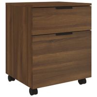 Szafka na dokumenty, na kółkach, brązowy dąb, 45x38x54 cm
