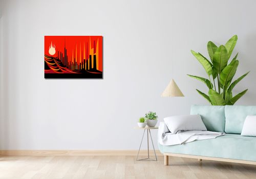 Obraz 70x50cm Miejski Krwisty Ogień na Arena.pl