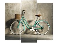 OBRAZ ROWER RETRO ZIELONY KLASYK KOSZYKIEM