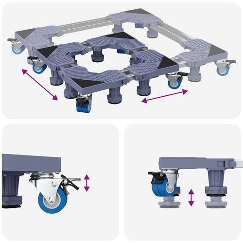 Podstawa pod pralkę Szary 67 x 67 x 12 cm Metal na Arena.pl