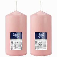 ZESTAW 2 ŚWIEC STOŁOWYCH WALEC KLASYCZNA ŚWIECZKA 12cm 38h JASNY RÓŻ