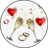 Opłatek na tort Szampan Whisky Drink Młoda Para Rocznica Urodziny 18 30 40