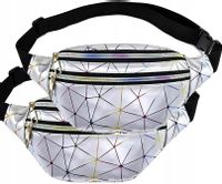 Nerka geometryczna saszetka biodrówka Odblaskowa  R9_Srebrny