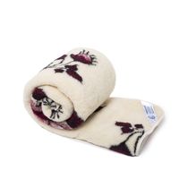 koc wełniany merynos australijski, wzór czerwona róża 180x200 (+-5cm)