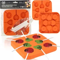 FORMA SILIKONOWA DO LIZAKÓW Z PATYCZKAMI DO SŁODYCZY 14,5x14,5CM 8 GNIAZD