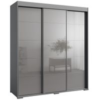 Szafa przesuwna Como 3D 180 Szara (lacobel)