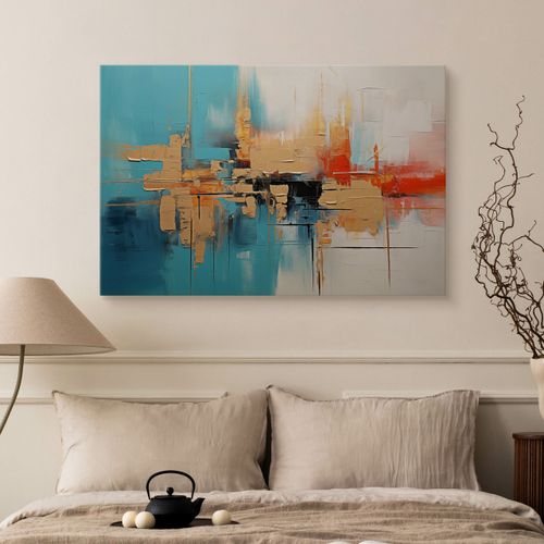 Obraz Canvas Do Salonu Abstrakcja Elementy Złota Styl Glamour 70cm x 50cm na Arena.pl