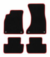 Dywaniki welurowe CARLUX-RED do Audi A4 B8 2007-2015 czarne/czerwone