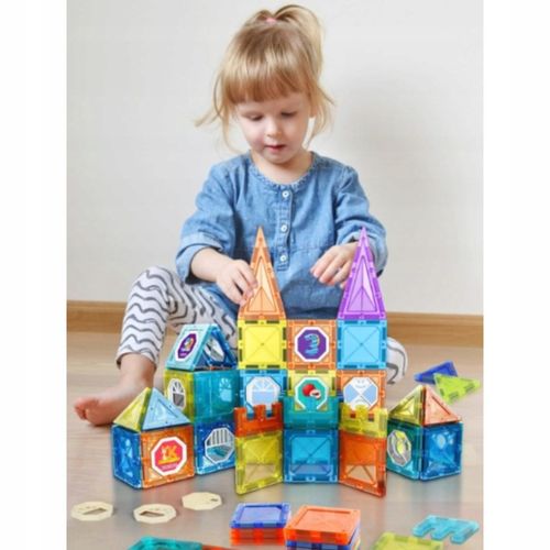 KLOCKI MAGNETYCZNE DLA DZIECKA 3D EDUKACYJNE DUŻE SMART TOR KULKOWY 138EL na Arena.pl