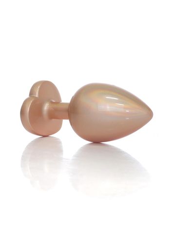 Plug-Jewellery Pearl Gold Heart Plug- Clear L na Arena.pl