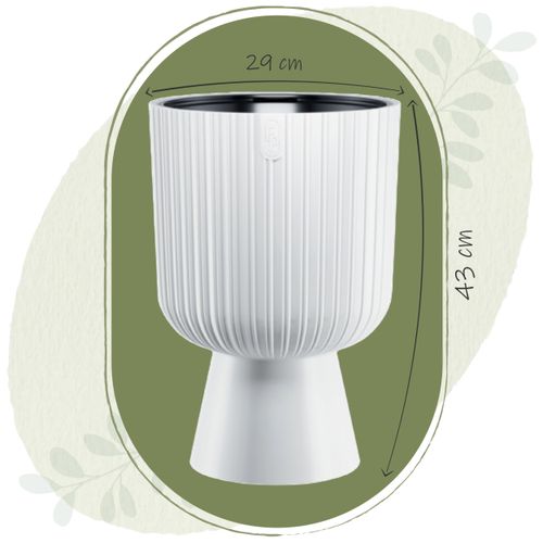 Doniczka okrągła Keli Mika 30 na nóżce | Biały na Arena.pl