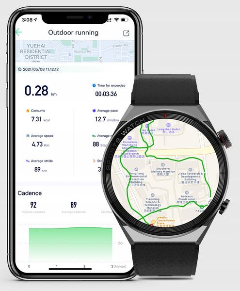 Smartwatch niktrade 17121885 czarny zdjęcie 5