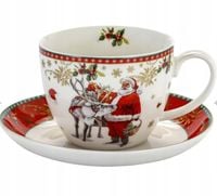 Filiżanka Świąteczna Boże Narodzenie ze spodkiem na Prezent duża 400ml