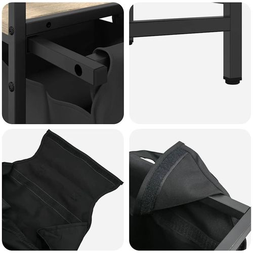 Kosz na pranie 3 przegrody z półką, dąb sonoma na Arena.pl