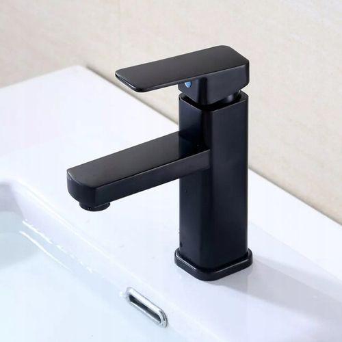 BATERIA ŁAZIENKOWA UMYWALKOWA KRAN DO UMYWALKI NISKI NABLATOWY CZARNY na Arena.pl