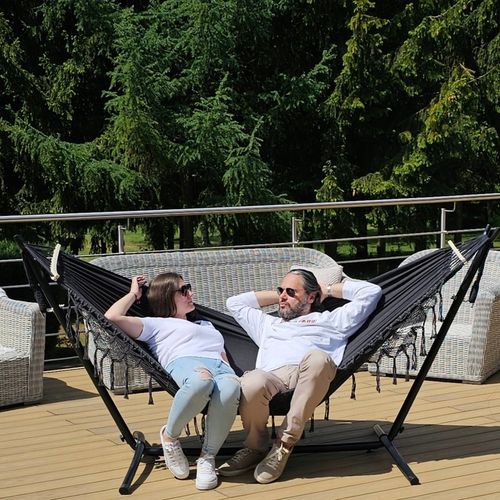 HAMAK BOHO XXL ze STELAŻEM stelaż do hamaka DWUOSOBOWY +wszystkie akcesoria na Arena.pl