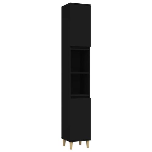 Szafka łazienkowa, czarna 30x30x190 cm, materiał drewnopochodny na Arena.pl