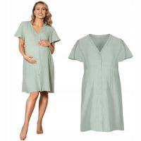 KOSZULA NOCNA DO KARMIENIA I PORODU ROZPINANA CIĄŻOWA MUŚLINOWA roz. M