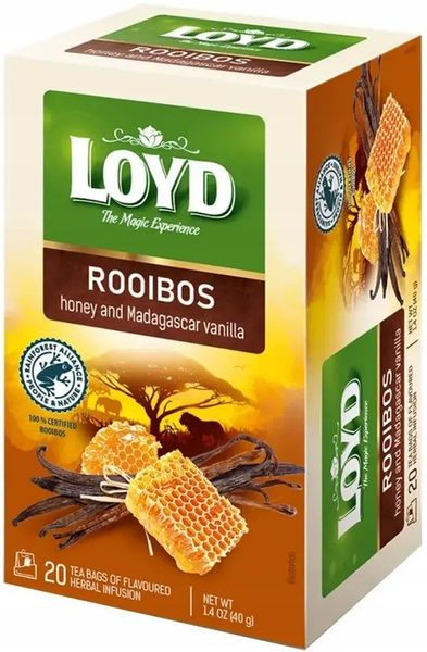 Herbata ziołowa w kopertach Loyd Rooibos miód i wanilia 20szt x16 zdjęcie 3