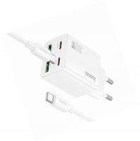 Biała ładowarka cztery porty USB-C 30W Hoco do Oppo A6 Pro 5G