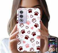 ETUI DO OPPO A80 5G - PSIE ŁAPKI NA BIAŁYM TLE, PIES, KOT, MIŚ