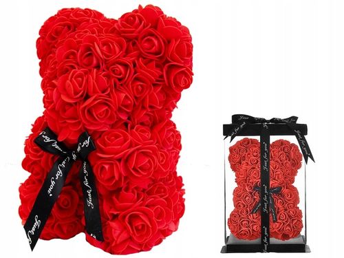 MIŚ Z PŁATKÓW RÓŻ PREZENT DUŻY PUDEŁKO ROSE BEAR RÓŻANY BUKIET KWIATÓW na Arena.pl