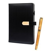 zestaw prezentowy: czarny, elegancki notes a5 w linie i długopis
